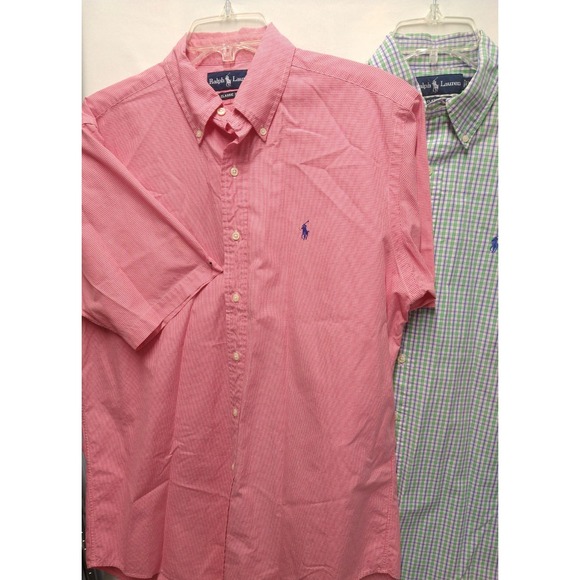 Ralph Lauren Mens Multi Plaid & Checked Classic Fit Button-Up Shirts, M Lot of 2 - Picture 1 of 8